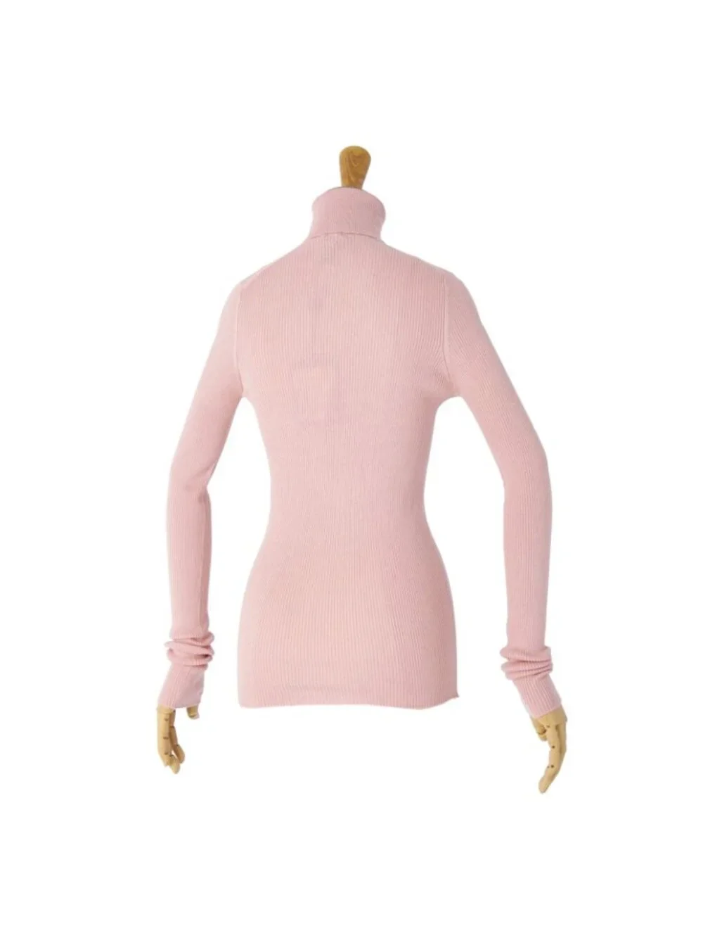 Louis Vuitton Knit Sweater Turtleneck Long Sleeve Top Wool Silk Pink